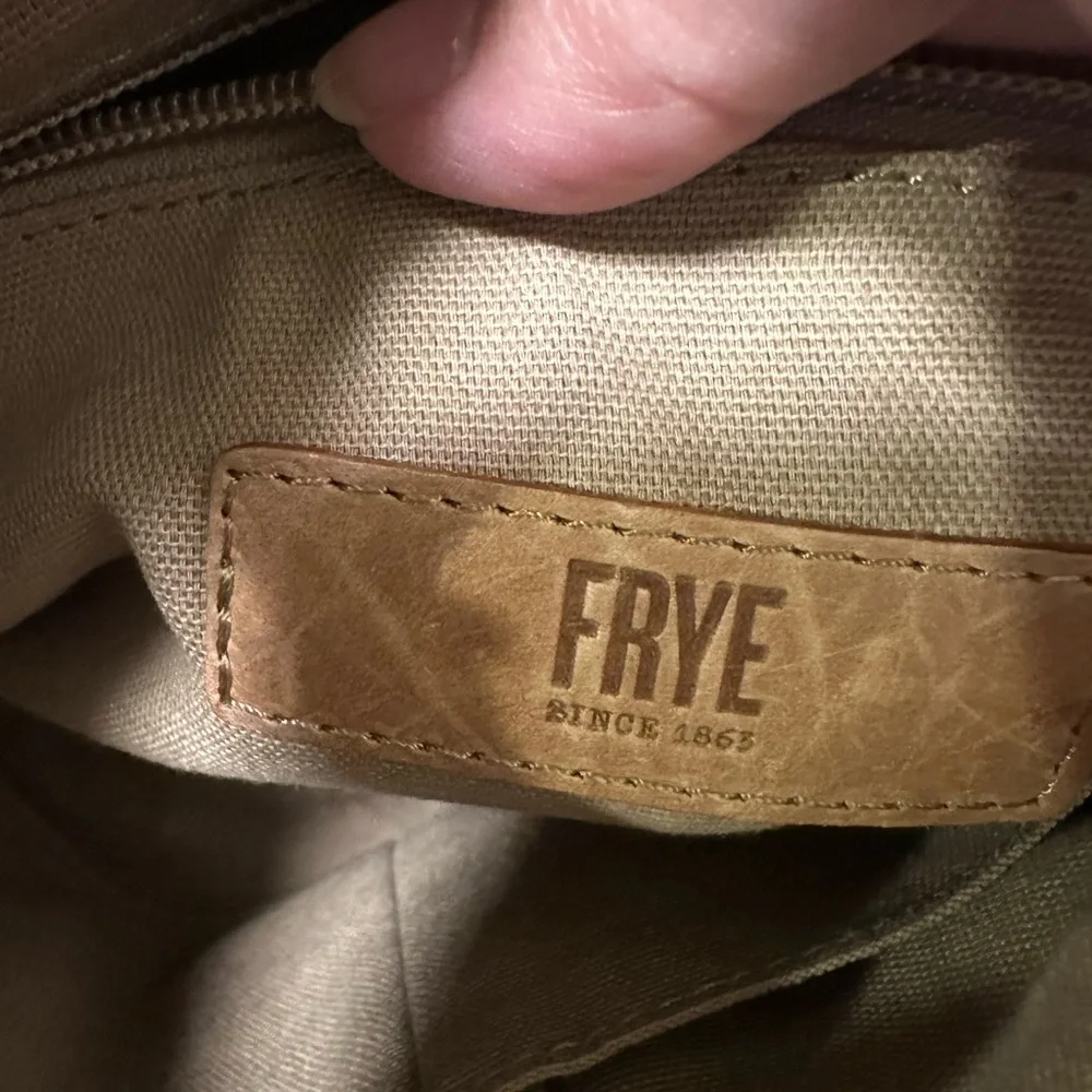 Frye Melissa Medium Beige Leather Crossbody Satchel Handbag - Picture 9 of 13